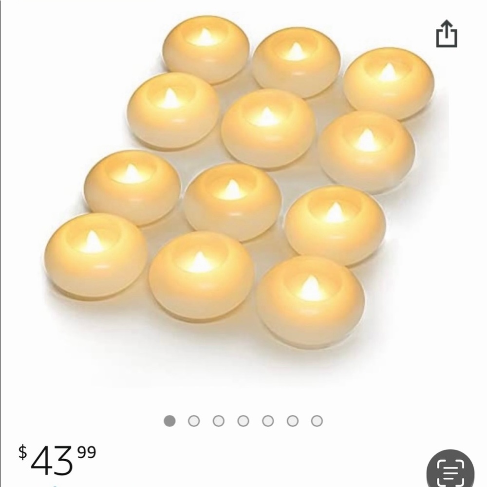 Brand New Box of Flameless Floating 3" Candles